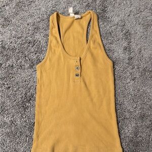 Sky and Sparrow Golden Ribbed Tank Top